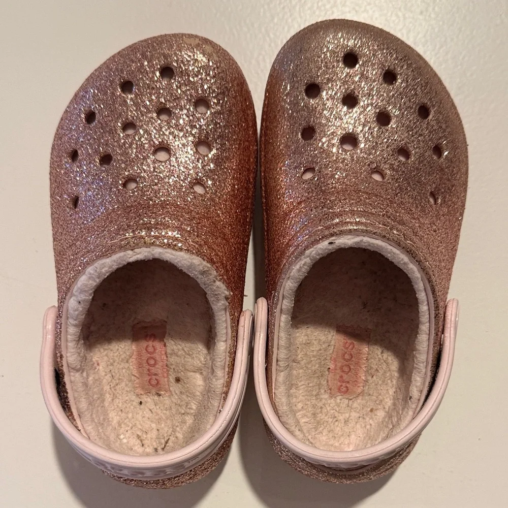 CROCS Glittery Lined Pink Kids c9 - Picture 6 of 6